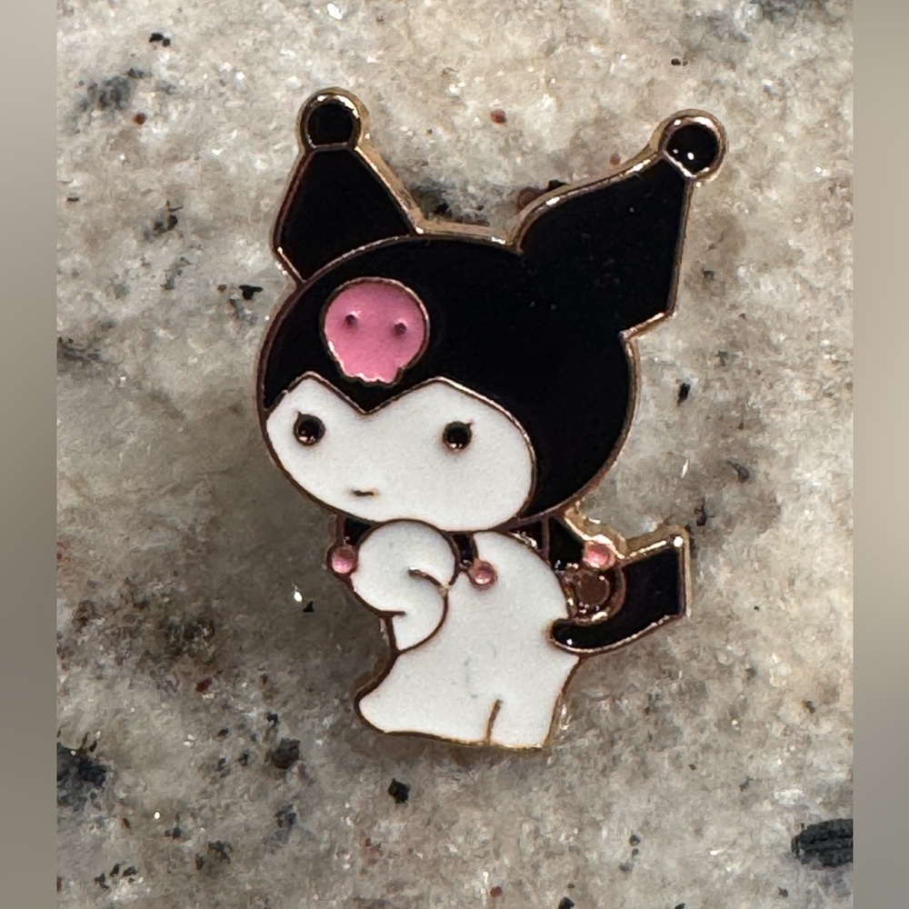Kuromi Cute Character Black and Pink Brooch